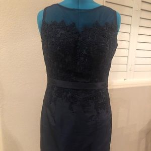 JJs House Dark Navy Lace Sheath Dress